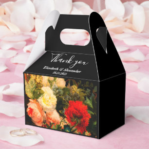 Dark romantic moody elegant floral wedding favour box