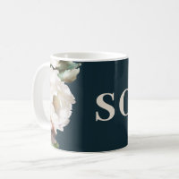 Dark romantic painted floral initials gift elegant