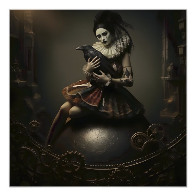 Dark Romantic Raven Motif Poster (Front)