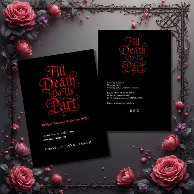 Dark Romantic Wedding – Till Death Do Us part  Invitation (Creator Uploaded)