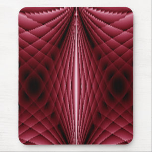 Dark Rose And Black Geometric Quilt Pattern Mouse Pad
