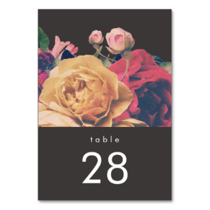 Dark Rose Botanical Fete Wedding Table Numbers