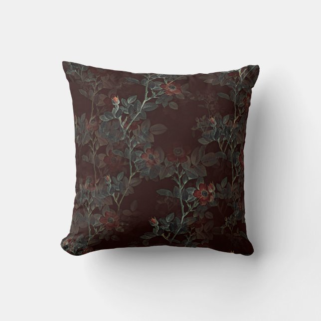 Dark rose design cushion (Front)