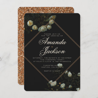 “Dark Rose” - Flat Card Wedding Invitation