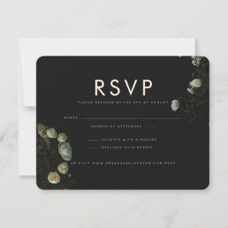"Dark Rose" - Flat RSVP Wedding Response Card