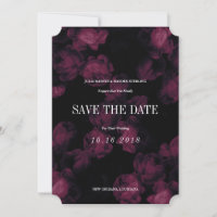 Dark Rose Garden Save the Date Cards