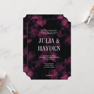 Dark Rose Garden Wedding Invitations