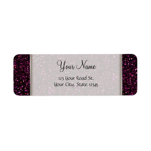 Dark Rose Pink Posh Glitter Return Address Label (Front)