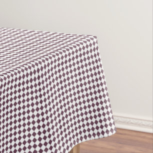 Dark Rose Pink White Chequered Pattern Retro Chic Tablecloth