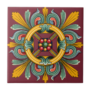 Dark Rose Victorian Tile Design