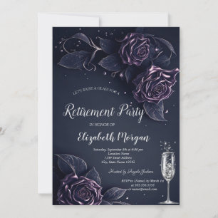 Dark Roses Gothic Retirement Invitation