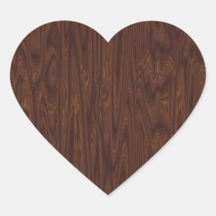 Dark Rosewood Heart Sticker