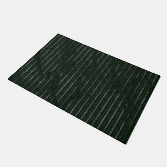 Dark rough stripes over stained abstract design doormat (Angled)