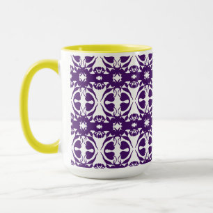 Dark Royal Blue Pattern Coffee Tea Mug Cup