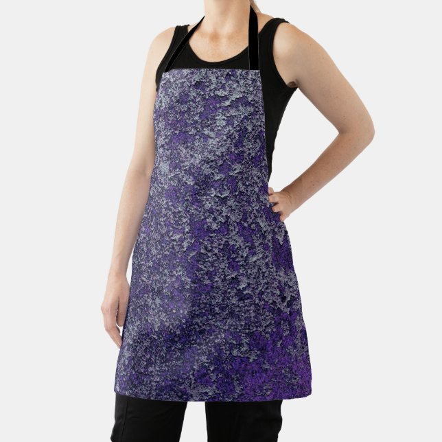 Dark Royal Purple Rusted Metal Texture Abstract Apron (Insitu)