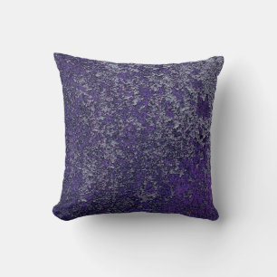 Dark Royal Purple Rusted Metal Texture Abstract Cushion