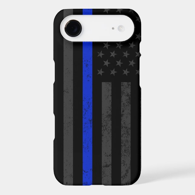 Dark & Rugged Style | Thin Blue Line Police Flag Case-Mate Samsung Galaxy Case (Back)