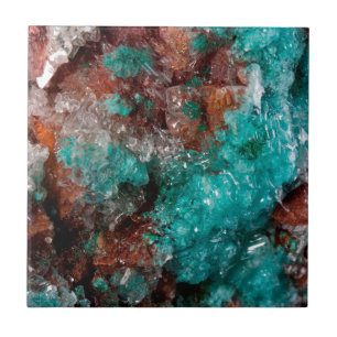 Dark Rust & Teal Quartz Tile
