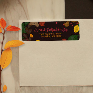 Dark Rustic Autumn Harvest Thanksgiving Return Address Label