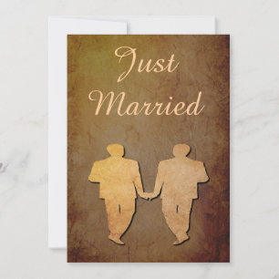 Dark Rustic Gay Wedding Reception Invitation