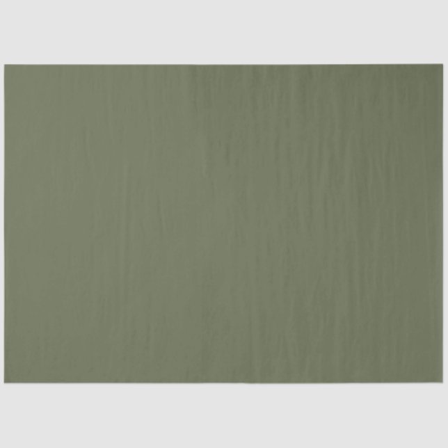 Dark Sage Green Elegant Neutral Solid Plain Colour Tissue Paper (Front)