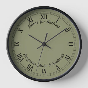 Dark Sage Green Solid Colour with Customisable Tex Clock