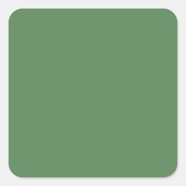 Dark sage (solid colour) square sticker (Front)