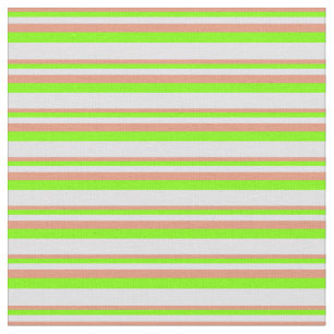 Dark Salmon, Chartreuse & Lavender Lines Fabric