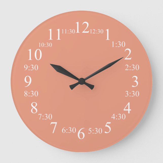 Dark Salmon Classic Colour Matched Large Clock (Front)