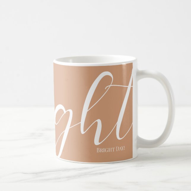 Dark Salmon White Typography Mug (Right)
