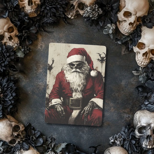 Dark Santa Claus Gothic Saint Nick Christmas Holiday Card (Creator Uploaded)