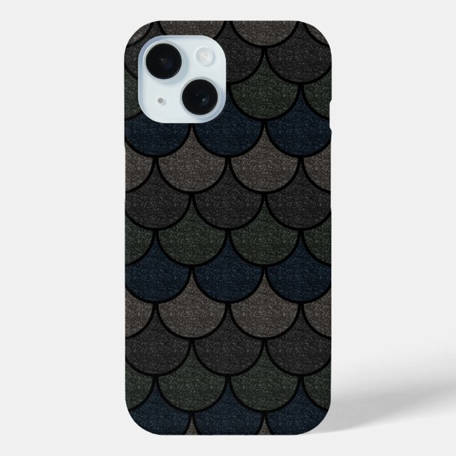 Dark Scalloped Dragon Scale Pattern Case-Mate iPhone Case (Back)