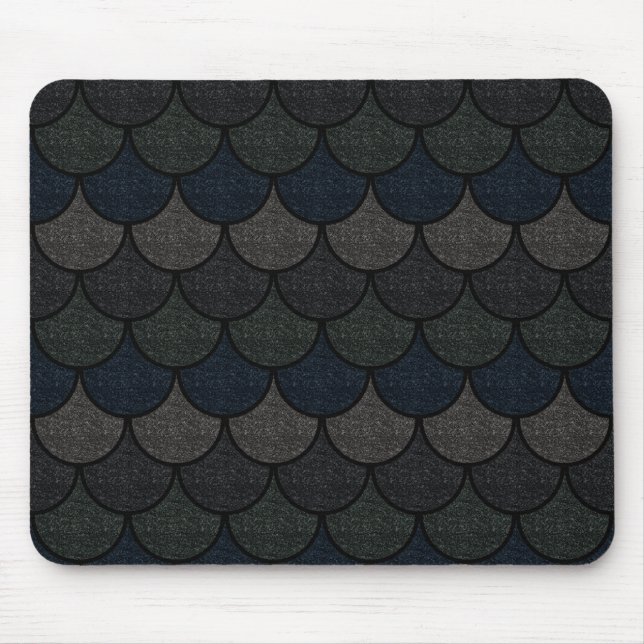 Dark Scalloped Dragon Scale Pattern Mouse Pad (Front)