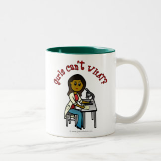 Dark Scientist Girl Two-Tone Coffee Mug