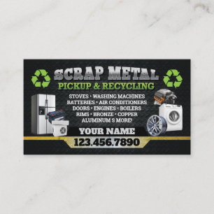 Dark Scrap Metal Recycle Business Card - Bilingual