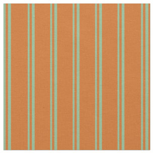 Dark Sea Green and Chocolate Stripes Fabric