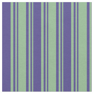 Dark Sea Green & Dark Slate Blue Stripes Pattern Fabric