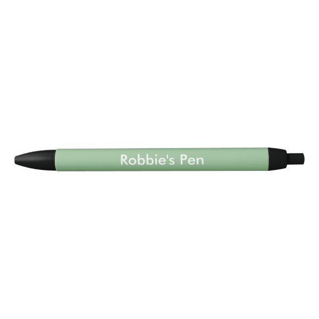 Dark Sea Green Personalised Black Ink Pen (Front)