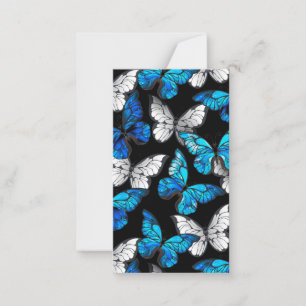 Dark Seamless Pattern with Blue Butterflies Morpho Card