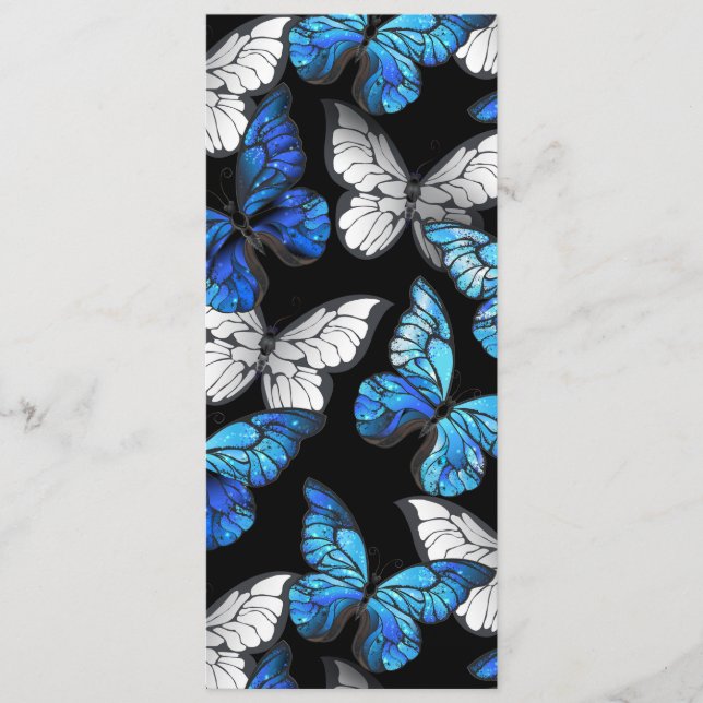 Dark Seamless Pattern with Blue Butterflies Morpho Program (Front)