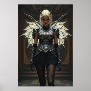 Dark Seraphim Queen – Fantasy Gothic Warrior Angel Poster
