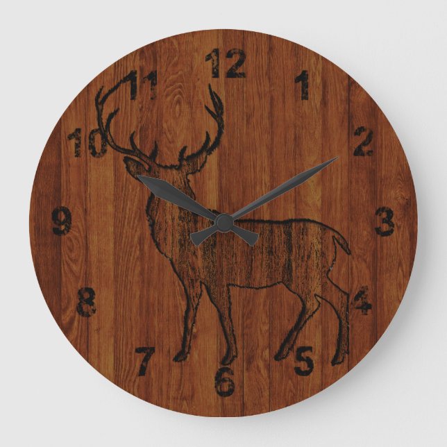 Dark Shade Large Buck Large Clock (Front)