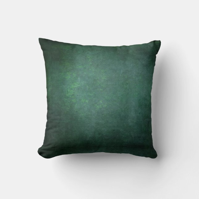 Dark Shadow Grunge Background - Teal Green Cushion (Front)