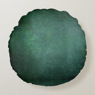 Dark Shadow Grunge Background - Teal Green Round Cushion