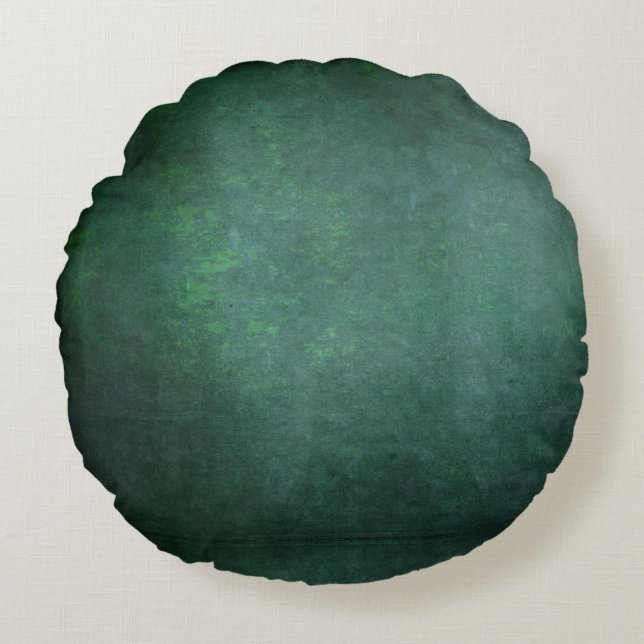 Dark Shadow Grunge Background - Teal Green Round Cushion (Front)