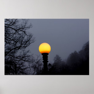 Dark Shadows Fog Gothic Street Lamp Poster