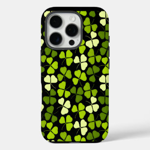 Dark Shamrock Pattern Green & Black iPhone 16 Pro Case