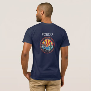 Dark Shirt with PortAz logo on front and back