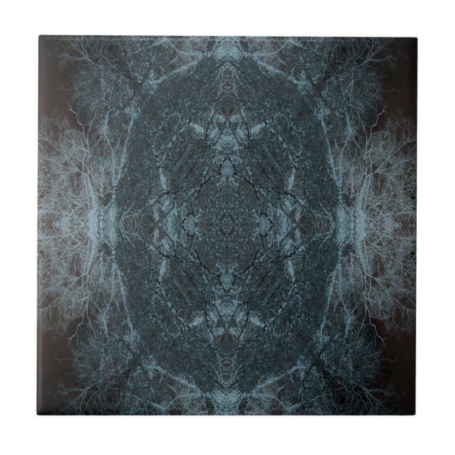 Dark silhouetted tree pattern tile (Front)