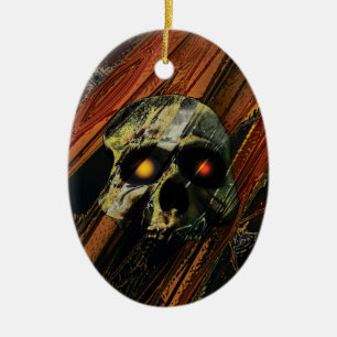 Dark Skull Ceramic Ornament